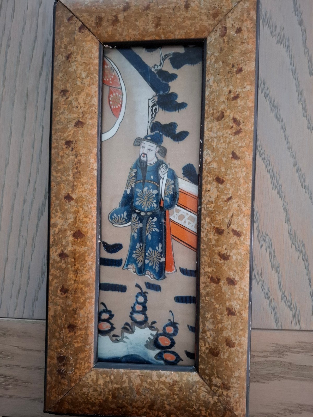 Set van 2 Chinese schilderijen op zijde in lijst, Antiek en Kunst, Ophalen, Ingelijst, China, Meerkleurig