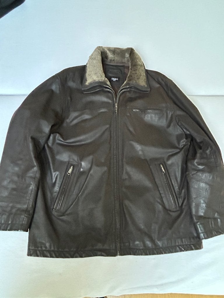 Arma zwart buffel leren winterjas, Kleding | Heren, Ophalen, Nieuw, Maat 56/58 (XL), Zwart