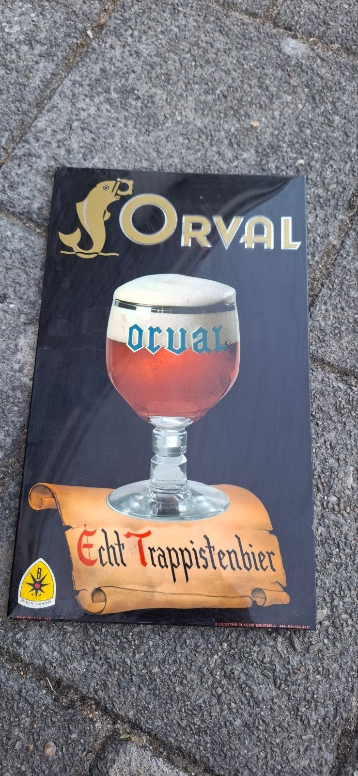 Orval trappisten bier reclameplaatje, Ophalen of Verzenden, Zo goed als nieuw, Overige merken