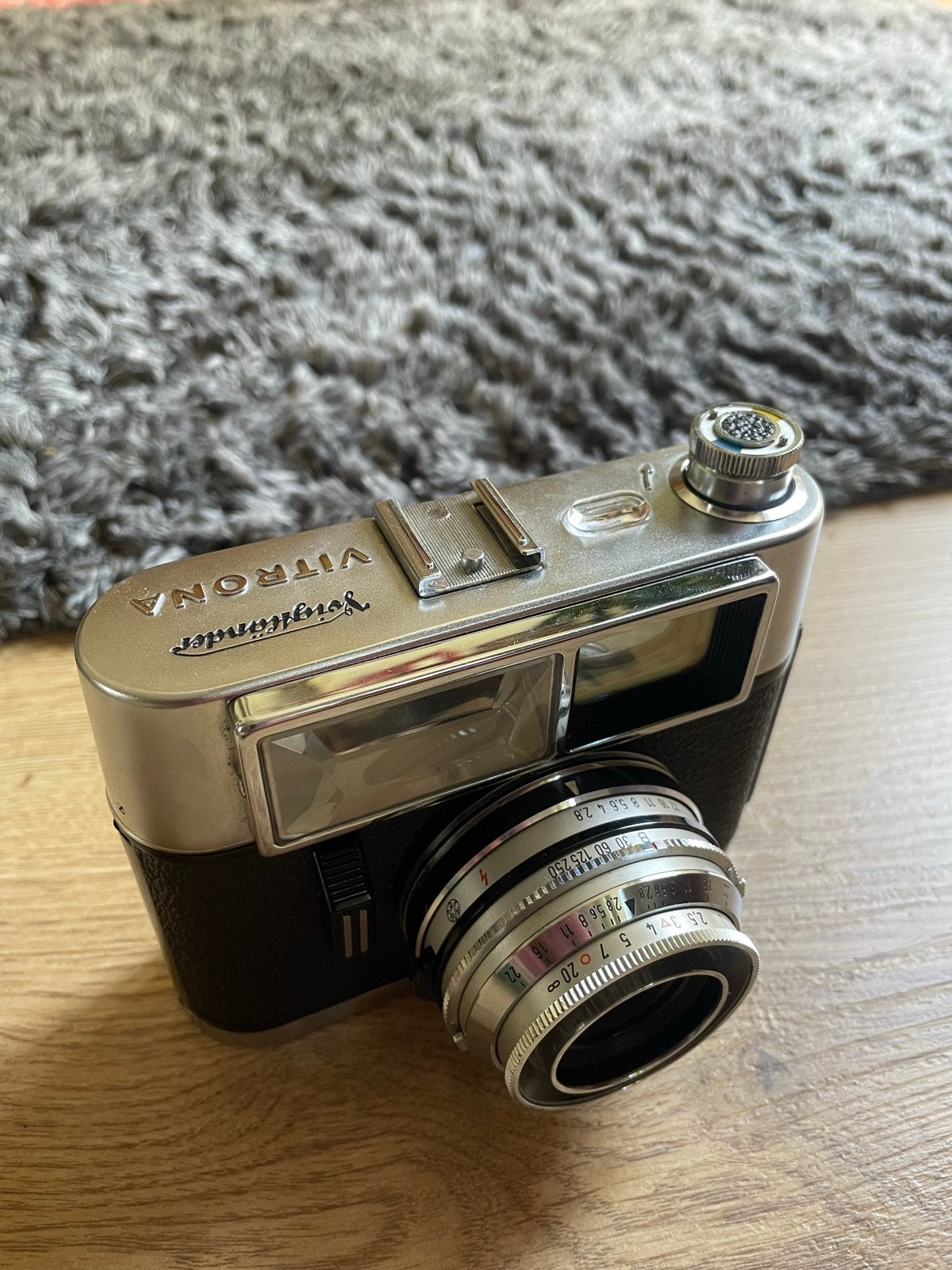 Voigtländer Vitrona Vintage Camera met Lanthar 2.8/50 lens, Ophalen of Verzenden, Gebruikt, Compact, Overige Merken