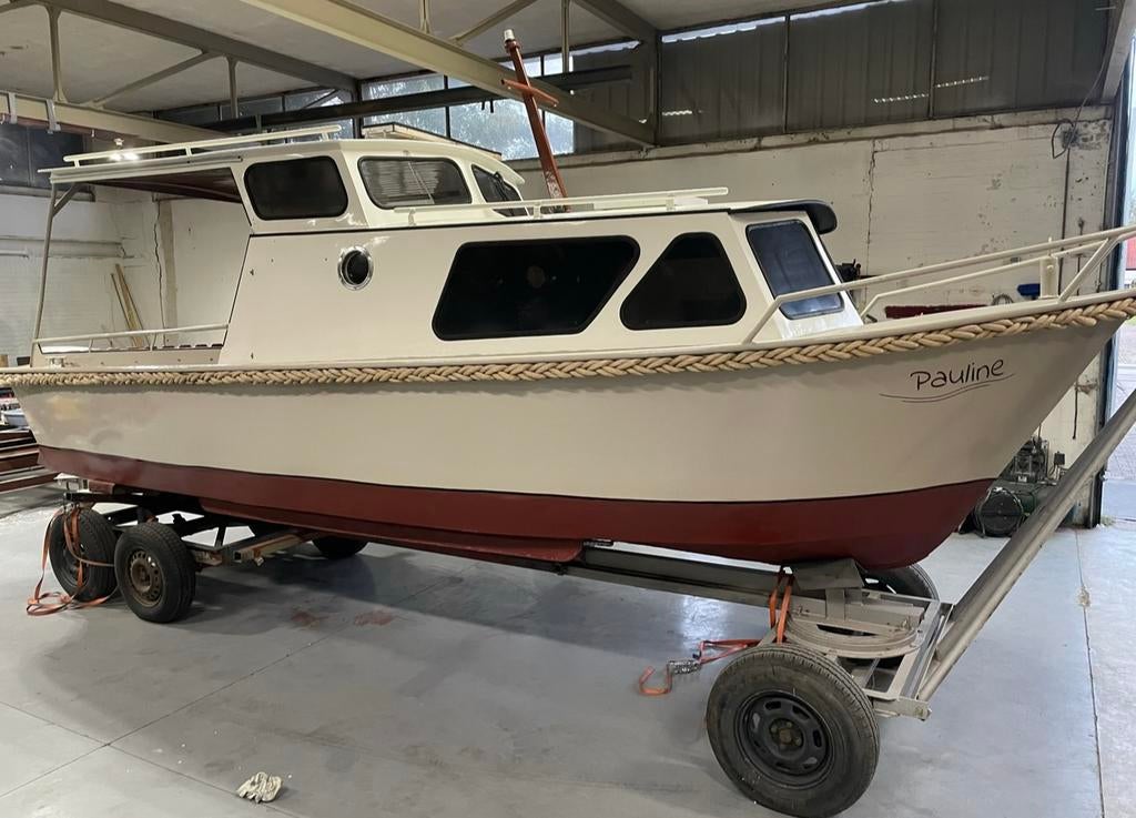 Stalen motorboot 7,5m te koop, Watersport en Boten, Overige merken, Gebruikt, Toilet, Buitenboordmotor
