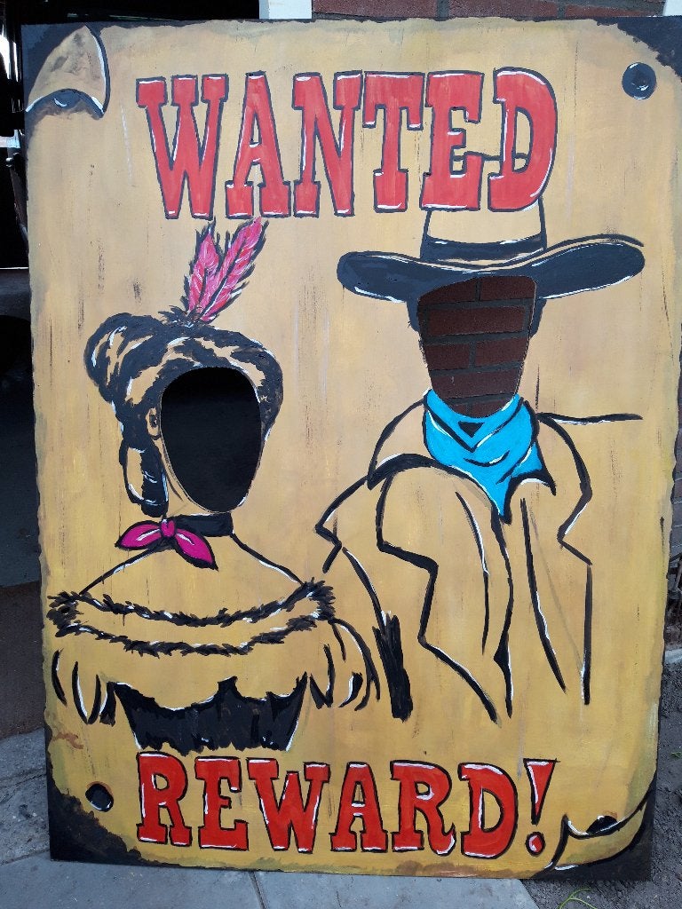 feestbord fotobord western wanted pooster, Ophalen of Verzenden, Zo goed als nieuw, Versiering, Overige