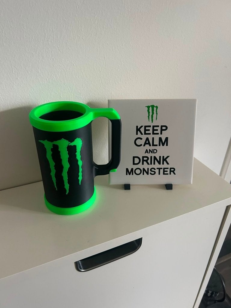 Monster Energy Fanpakket: Mok, Sleutelhanger, Houder, Tegel, Ophalen of Verzenden, Nieuw, Frisdrank, Overige merken