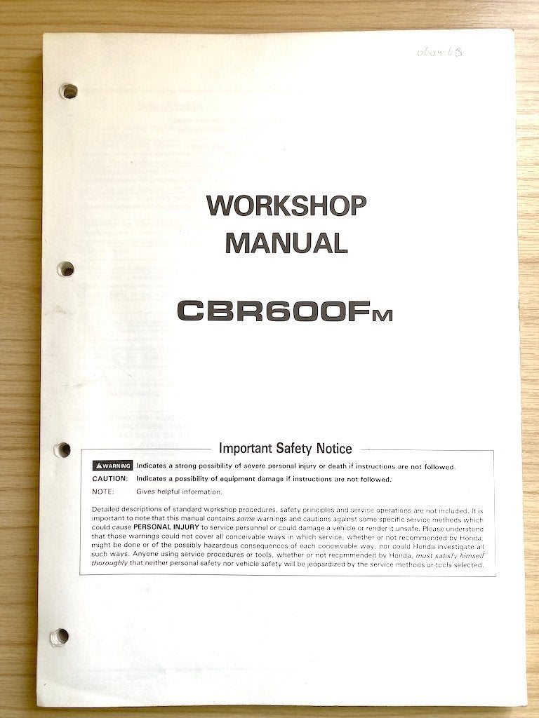 Honda CBR600 F2 1991-1992 Service Manual, Verzenden, Honda