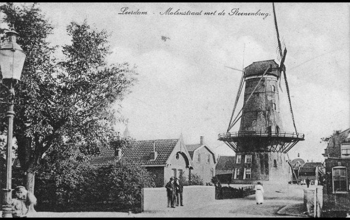 Leerdam Molenstraat met Steenenbrug 1924, Verzenden, 1920 tot 1940, Gelopen, Utrecht