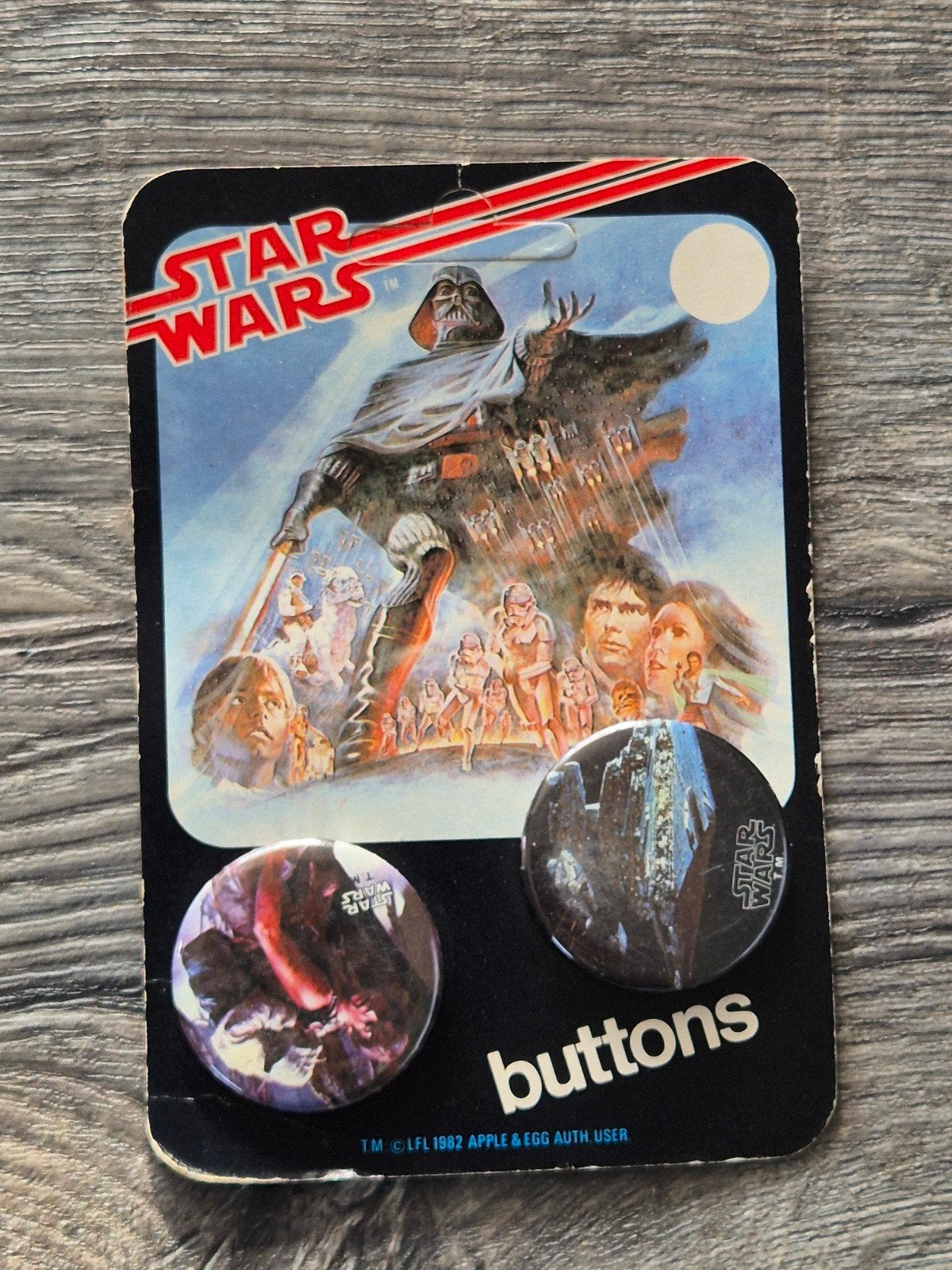 Vintage Star Wars Buttons - Darth Vader & Luke/Yoda, Verzamelen, Ophalen of Verzenden, Gebruikt, Overige typen