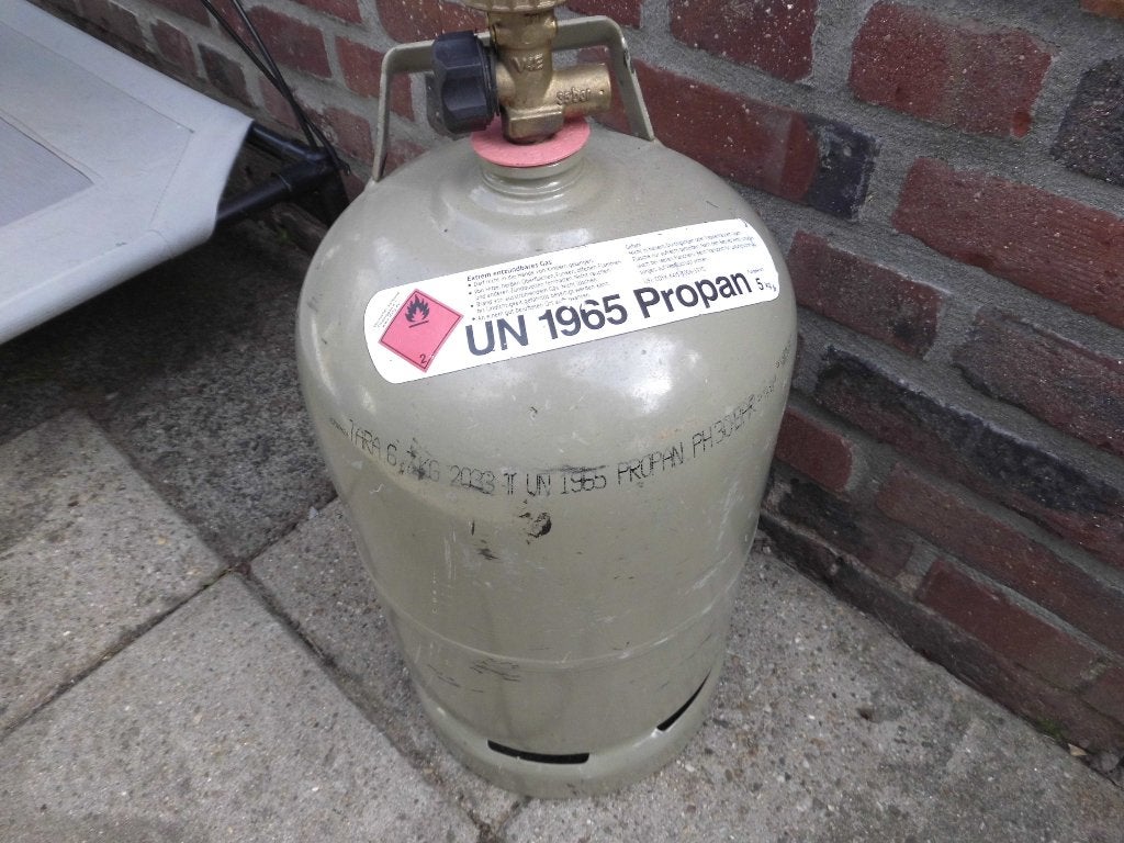 Gasfles vol 5 kg, Ophalen, Zo goed als nieuw