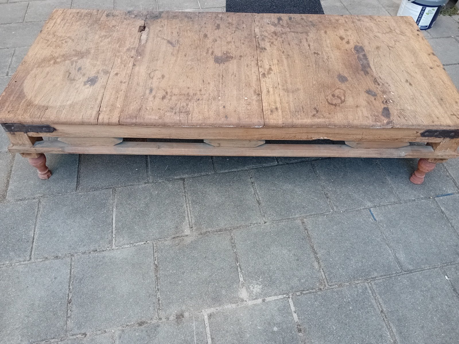 Unieke Indiase bed/woonkamer tafel, massief hout, Huis en Inrichting, Ophalen, Gebruikt, 100 tot 150 cm, 50 tot 100 cm