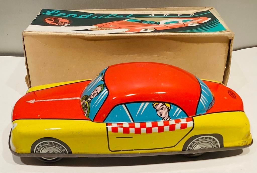 1950-60 Blikken Flim Lemez Taxi mooie litho,Hongarije,OVP, Antiek en Kunst, Ophalen