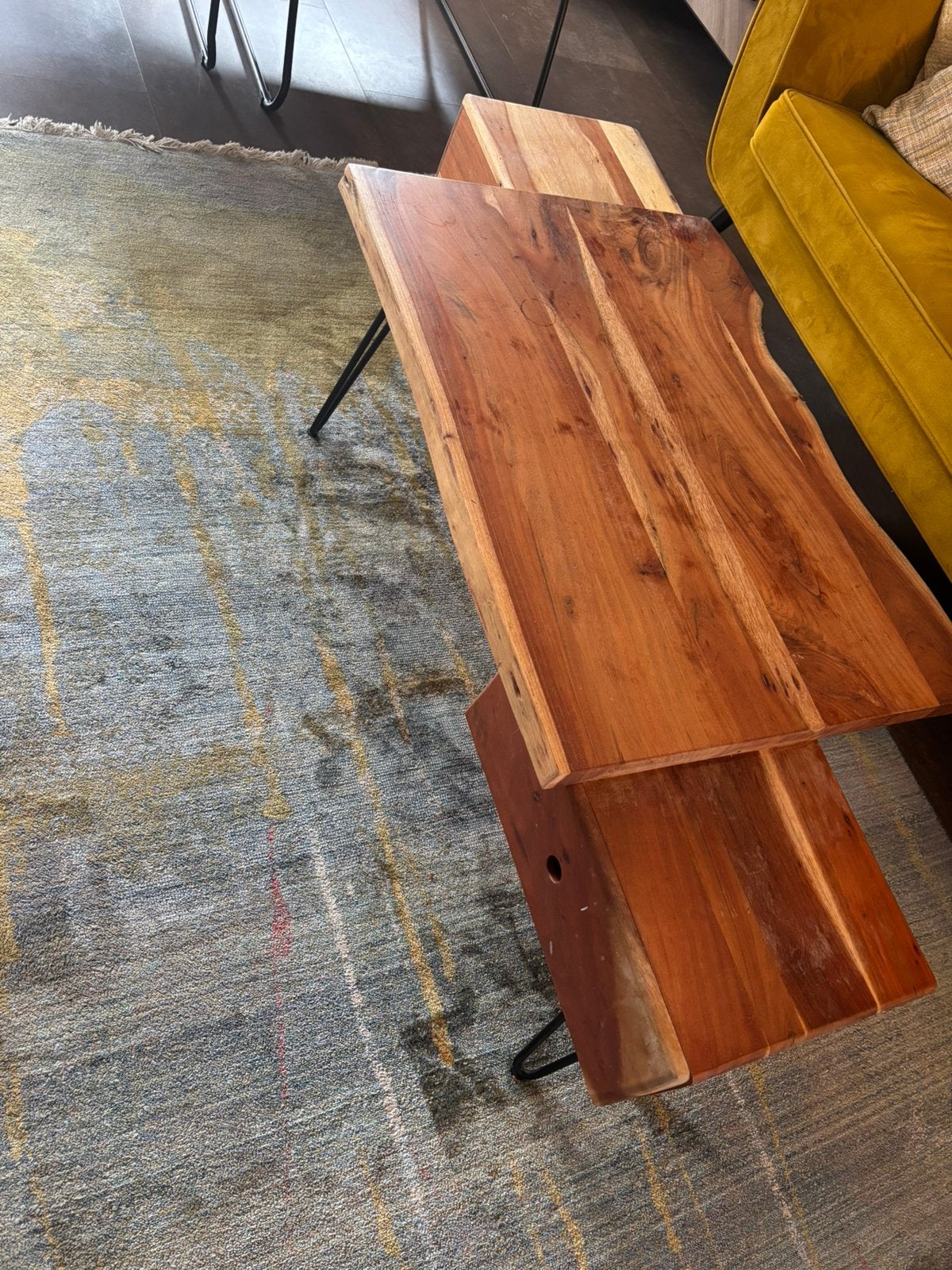 Houten salontafel, Huis en Inrichting, Ophalen, Gebruikt, 100 tot 150 cm, 50 tot 100 cm