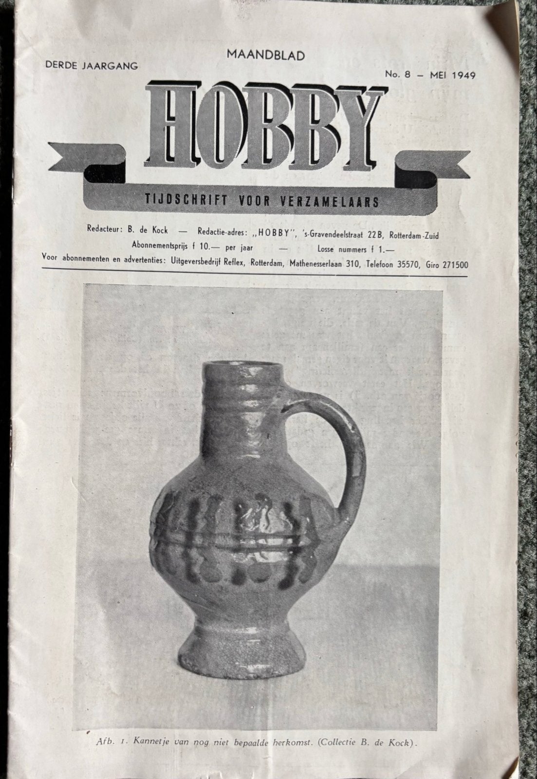 Hobby Tijdschrift voor Verzamelaars - Mei 1949, Ophalen of Verzenden, 1940 tot 1960, Nederland, Tijdschrift