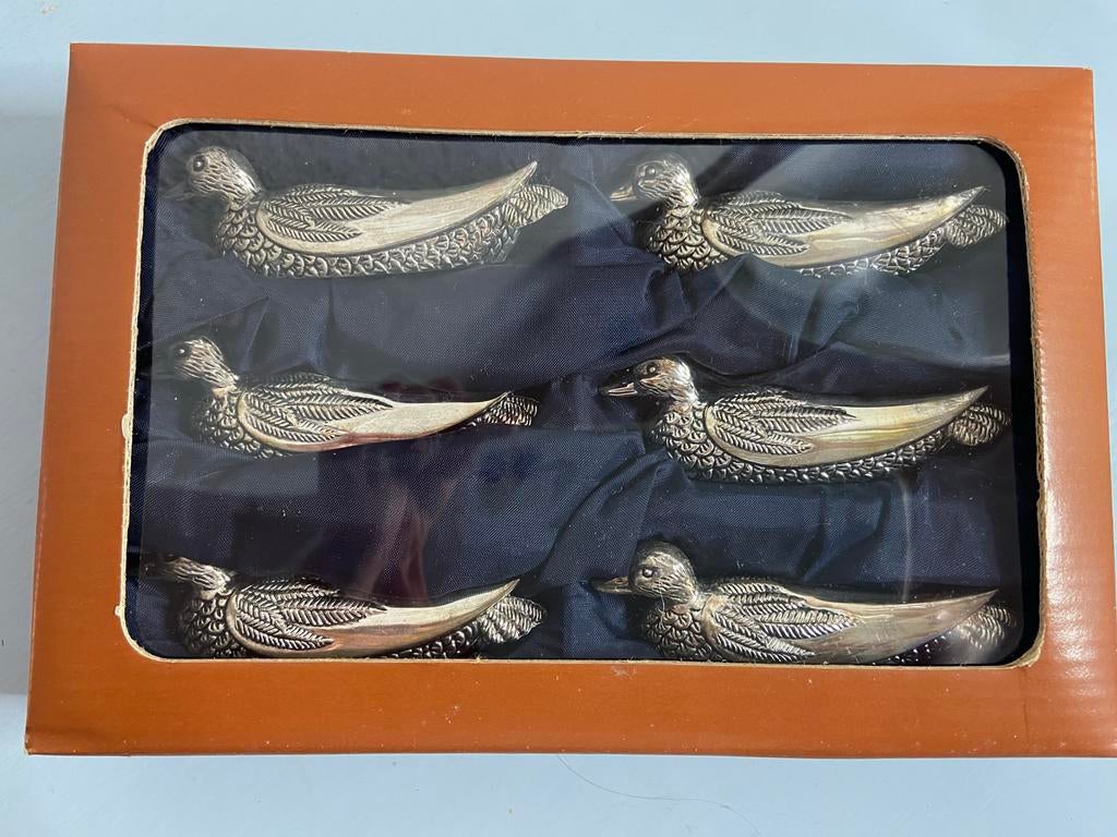 Nieuwe verzilverde messenleggers van Silea, set van 6, Antiek en Kunst, Antiek | Bestek, Ophalen of Verzenden