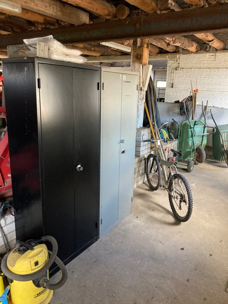 stalen kast, archiefkast, werkplaatskast 195x80x40 cm, grijs, Huis en Inrichting, Ophalen, Gebruikt, 50 tot 100 cm, Metaal