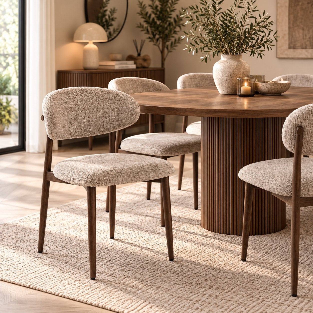 Japandi eetkamerstoelen | Beige & Taupe | €69,99, Ophalen, Japandi, Overige kleuren, Zo goed als nieuw
