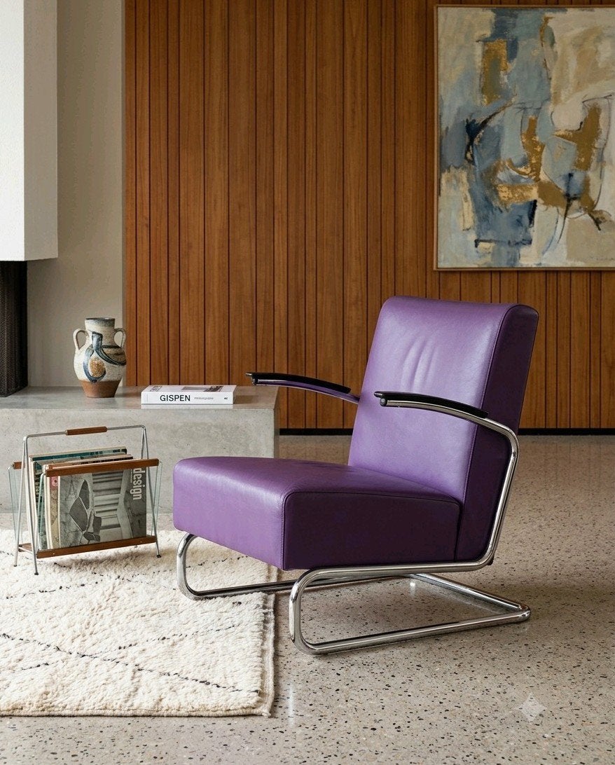 Gispen 405 Dutch Design Lounge Chair/prachtige fauteuil LEER, Ophalen