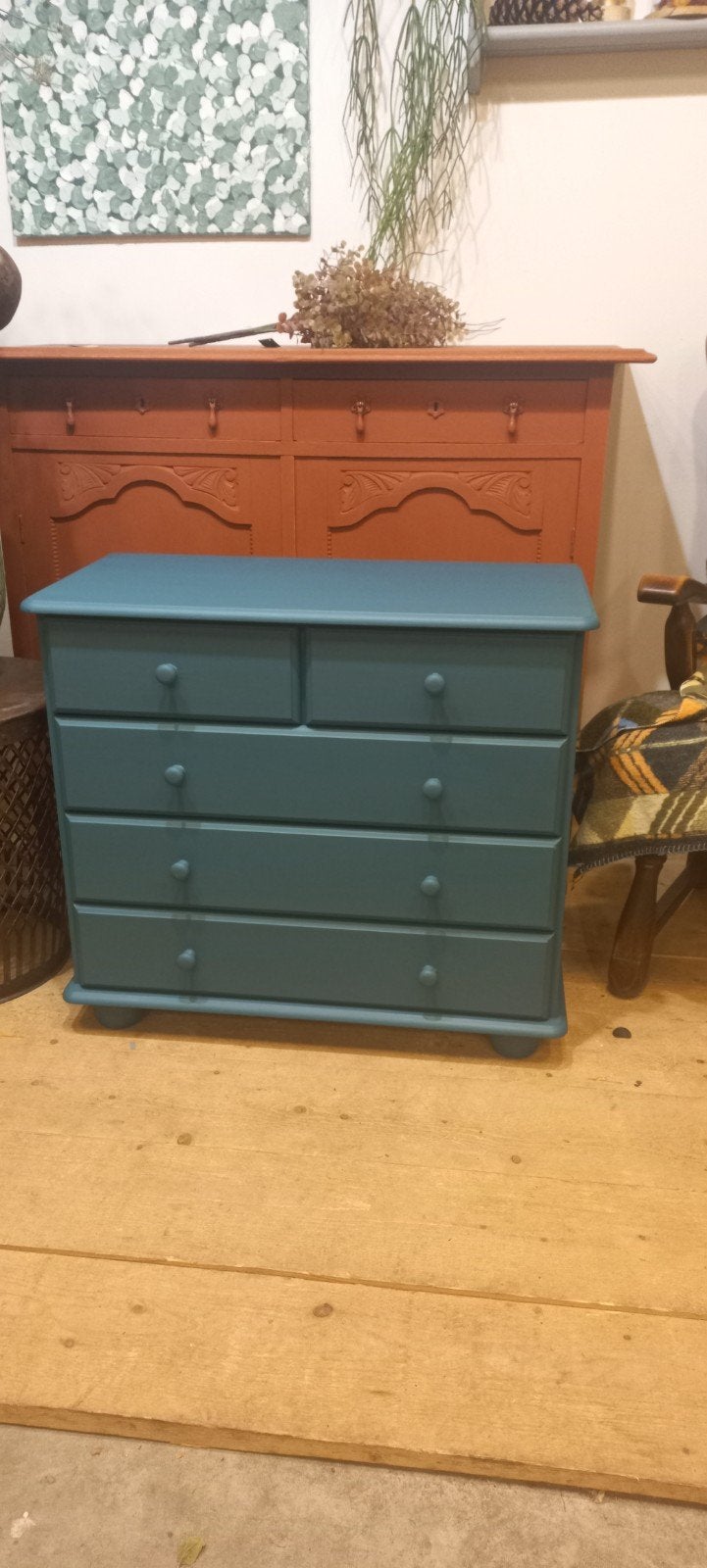 blauwe ladekast, Ophalen, ., 50 tot 100 cm, Zo goed als nieuw
