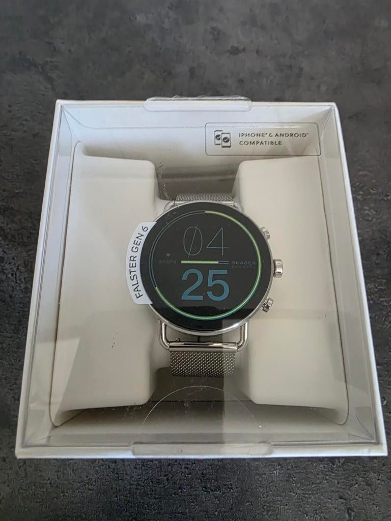 Stijlvol Skagen Falster Gen 6 Smartwatch, Ophalen of Verzenden, Zo goed als nieuw, Zilver, Skagen