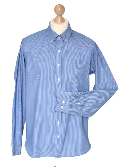 Louisiana gestreept overhemd, blauw/wit, Mt. M, Kleding | Heren, Overhemden, Zo goed als nieuw, Halswijdte 39/40 (M), Blauw, Verzenden