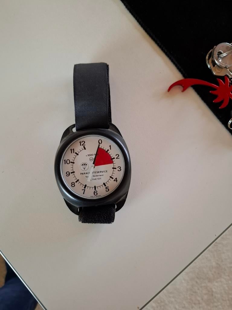 Vintage Parachute Service Hoogtemeter Horloge, Overige merken, Overige materialen, Polshorloge, Ophalen of Verzenden