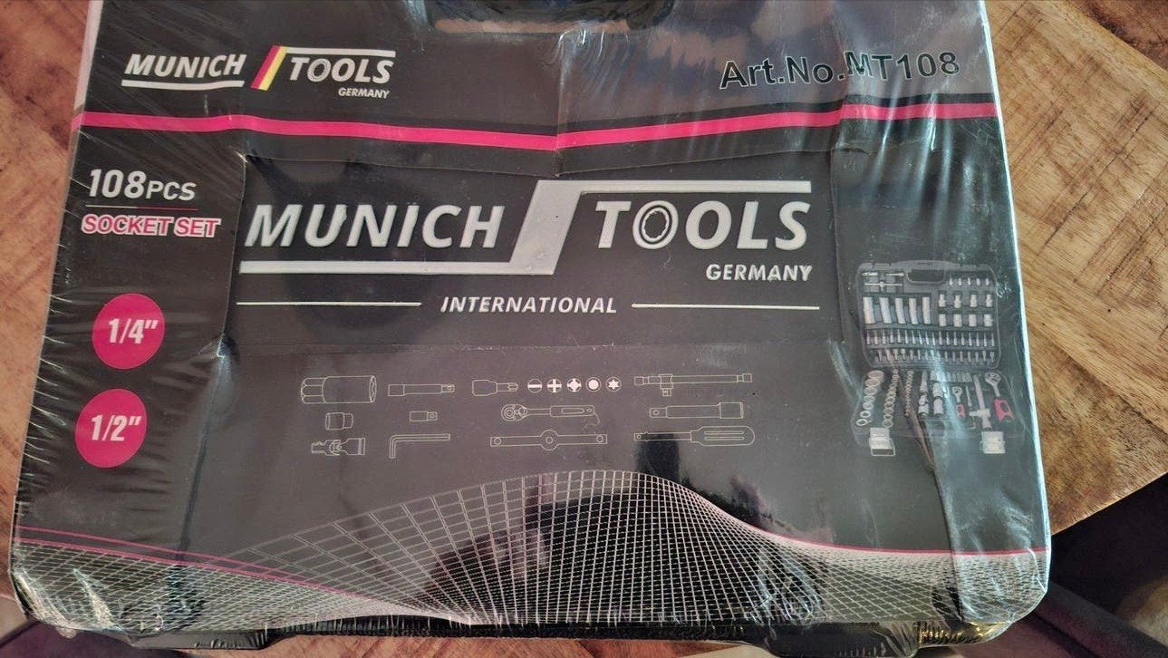 Munich Tools Doppendoos 108-delig, 1/4" en 1/2", Ophalen of Verzenden, Nieuw, Gereedschapsset, Overige merken