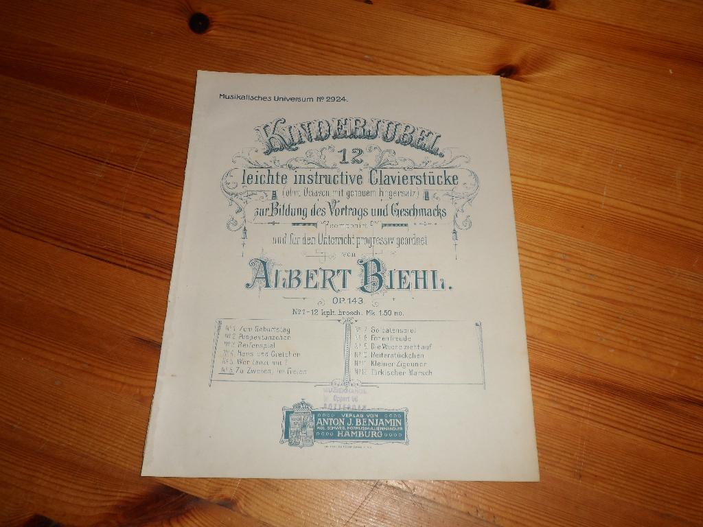 Albert Biehl, Muziek en Instrumenten, Bladmuziek, Gebruikt, Ophalen of Verzenden, Artiest of Componist, Piano