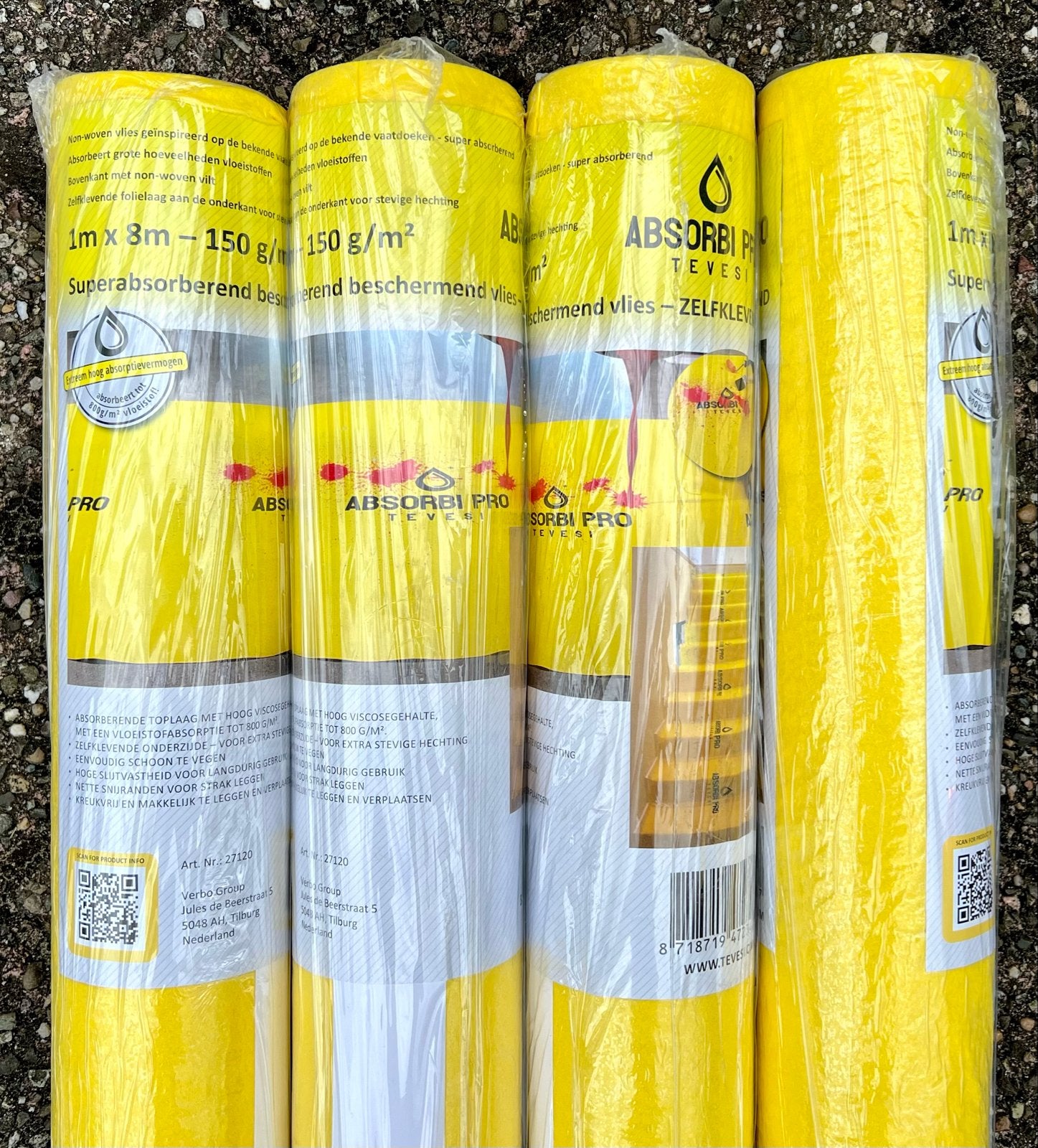 4 rollen Tevesi Absorbi Pro afdekvlies 1m x 8m, Ophalen, Nieuw