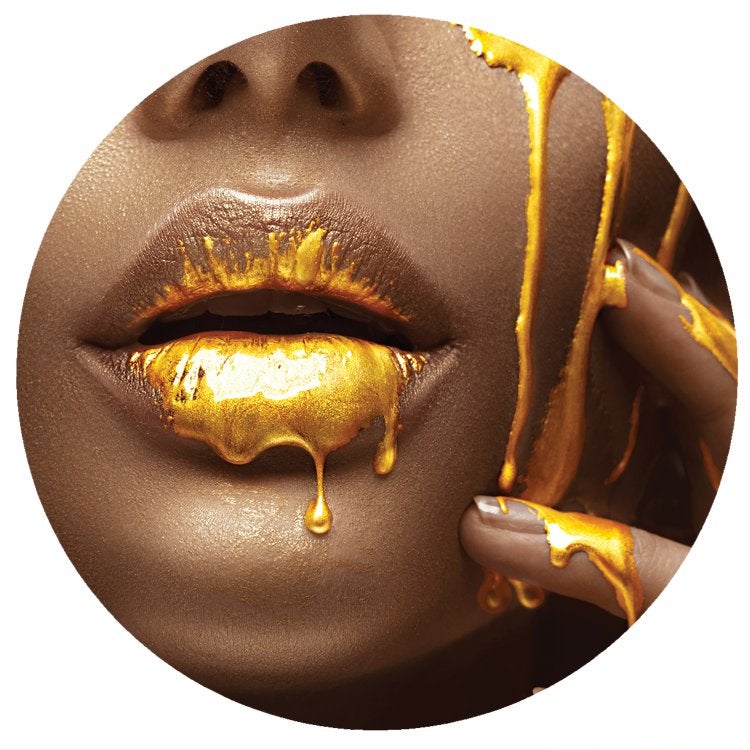 Muurdecoratie Behangcirkel Gezicht met gouden verf, vrouw, Verzenden, Nieuw, Wandcirkel