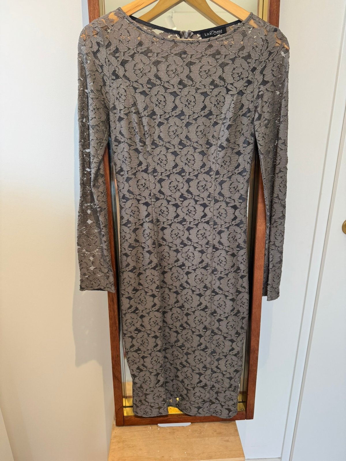 LaDress kokerjurk kant groen XS, Nieuw, Ophalen of Verzenden, Knielengte, Maat 36 (S)