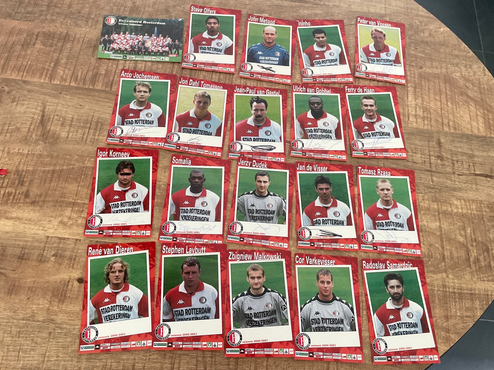 Feyenoord Spelerskaarten Seizoen 2000/2001 - Collectie, Ophalen of Verzenden, Gebruikt, Feyenoord, Spelerskaart