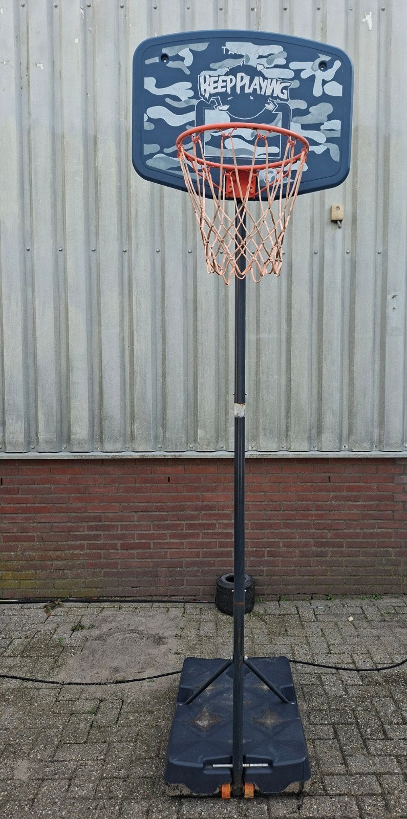 Verstelbare basketbalpaal met bord en ring, Ophalen, Gebruikt, Ring, Bord of Paal