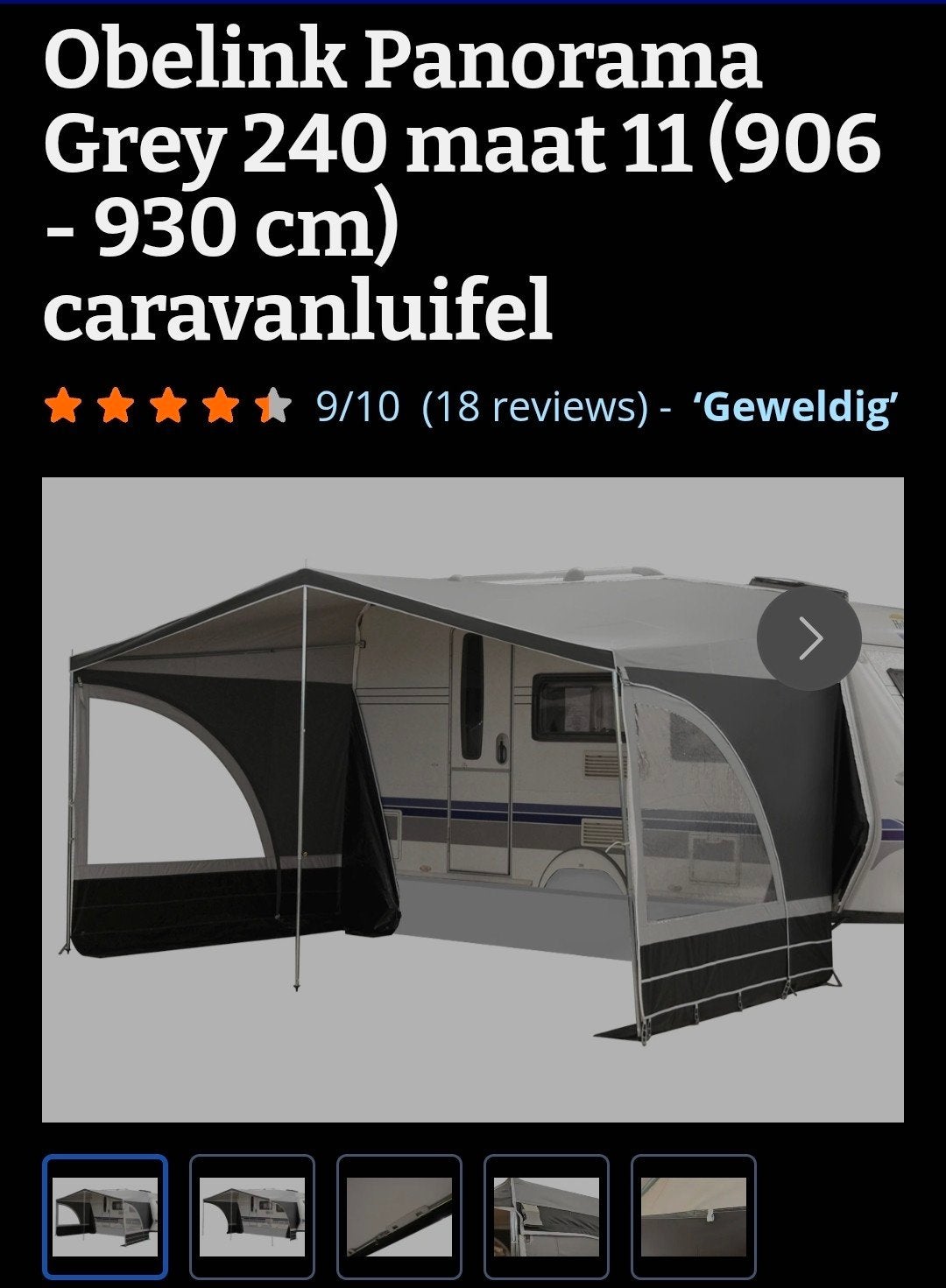 Panorama luifel, Caravans en Kamperen, Caravan accessoires, Ophalen of Verzenden