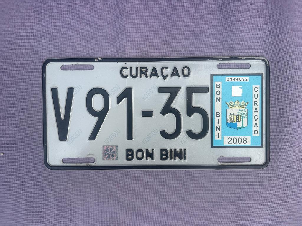 kentekenplaat Curacao, Verzamelen, Overige Verzamelen, Ophalen of Verzenden, Gebruikt