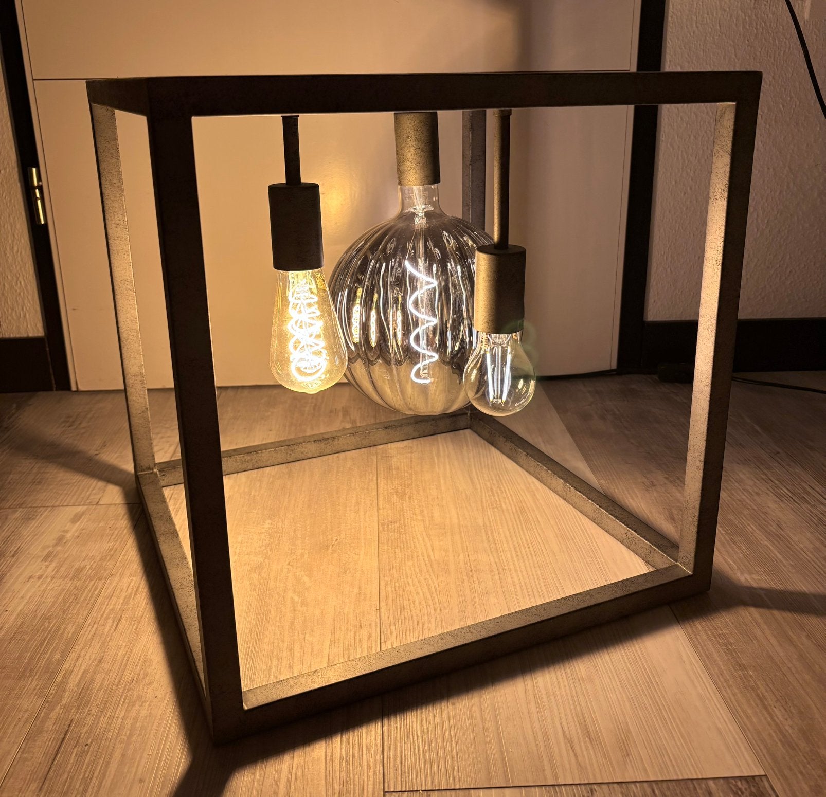 Modern Kubus lamp voor 3 lampen, Overige merken, Grijs, Overige fittingen, Ophalen of Verzenden