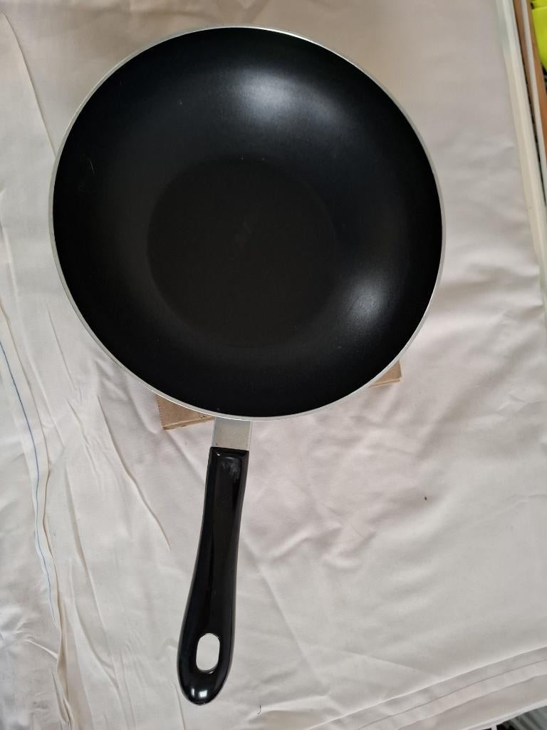 wokpan, Huis en Inrichting, Keuken | Potten en Pannen, Gebruikt, Inductieplaat, Aluminium, Ophalen of Verzenden