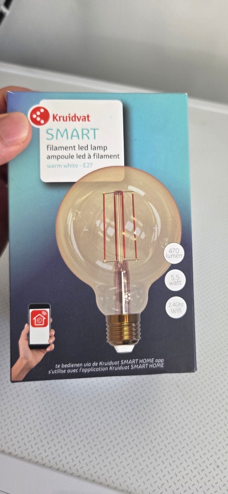 Kruidvat Smart Filament LED Lamp E27 Warm Wit, Ophalen, Nieuw, E27 (groot), Led-lamp