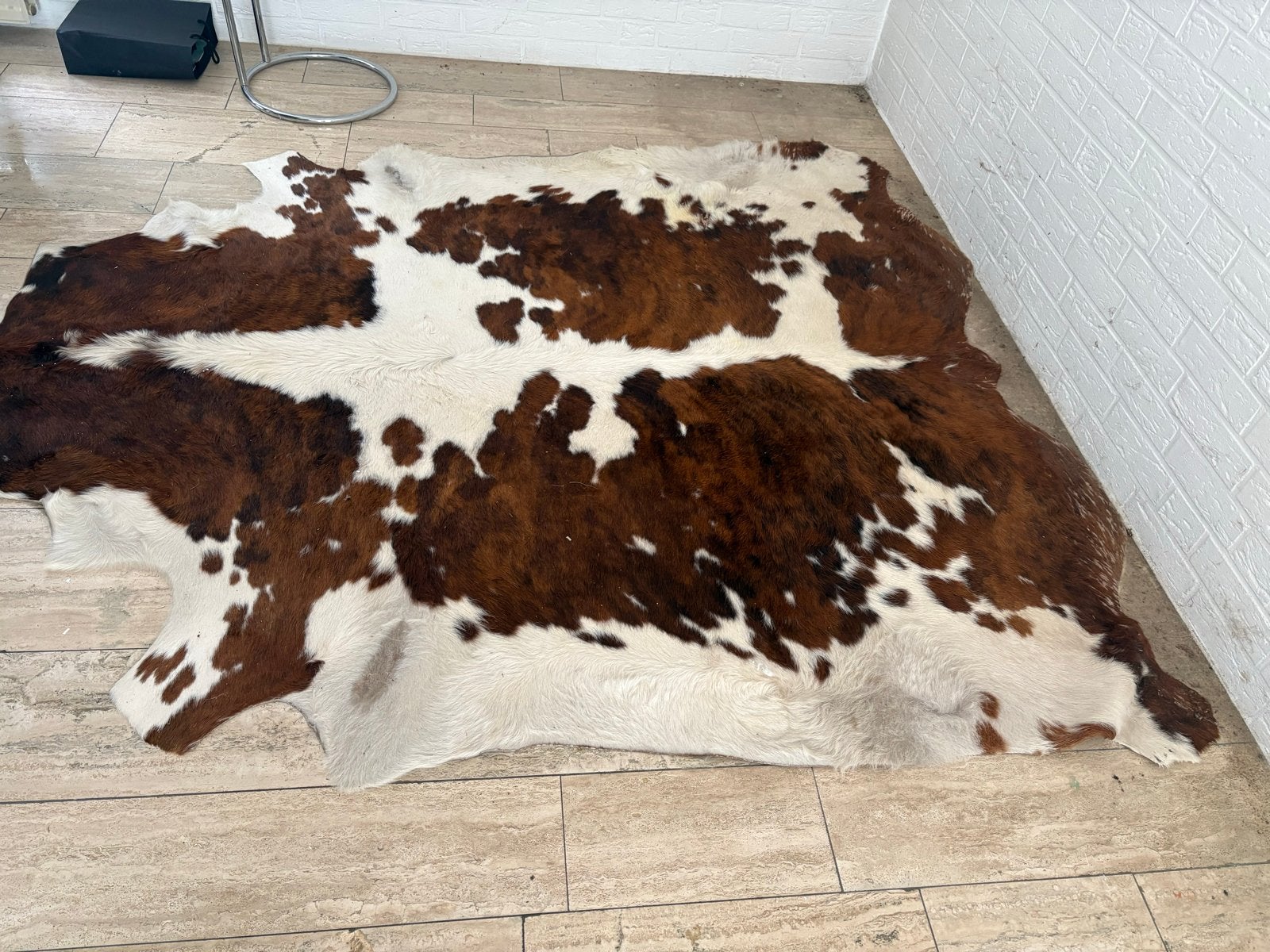 Prachtige koeienhuid - ca. 200x240cm, Gebruikt, 100 tot 150 cm, Wit, Ophalen of Verzenden