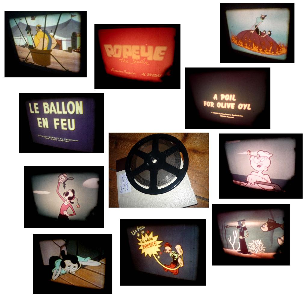 8mm film 2x Popeye - Parels - Luchtballon - 120mtr geluid -, Ophalen of Verzenden, 8mm film