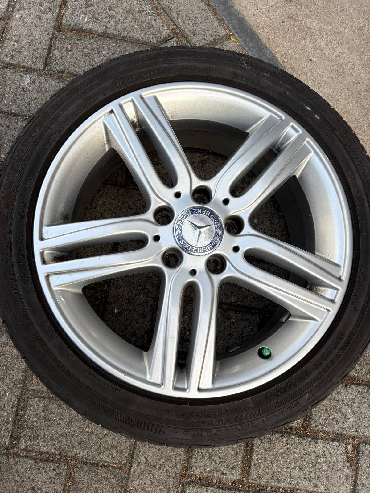 Mercedes velgen met banden 215-45-17-87 5x112 et 49, Auto-onderdelen, Banden en Velgen, Ophalen, 215 mm, 17 inch, Band(en)