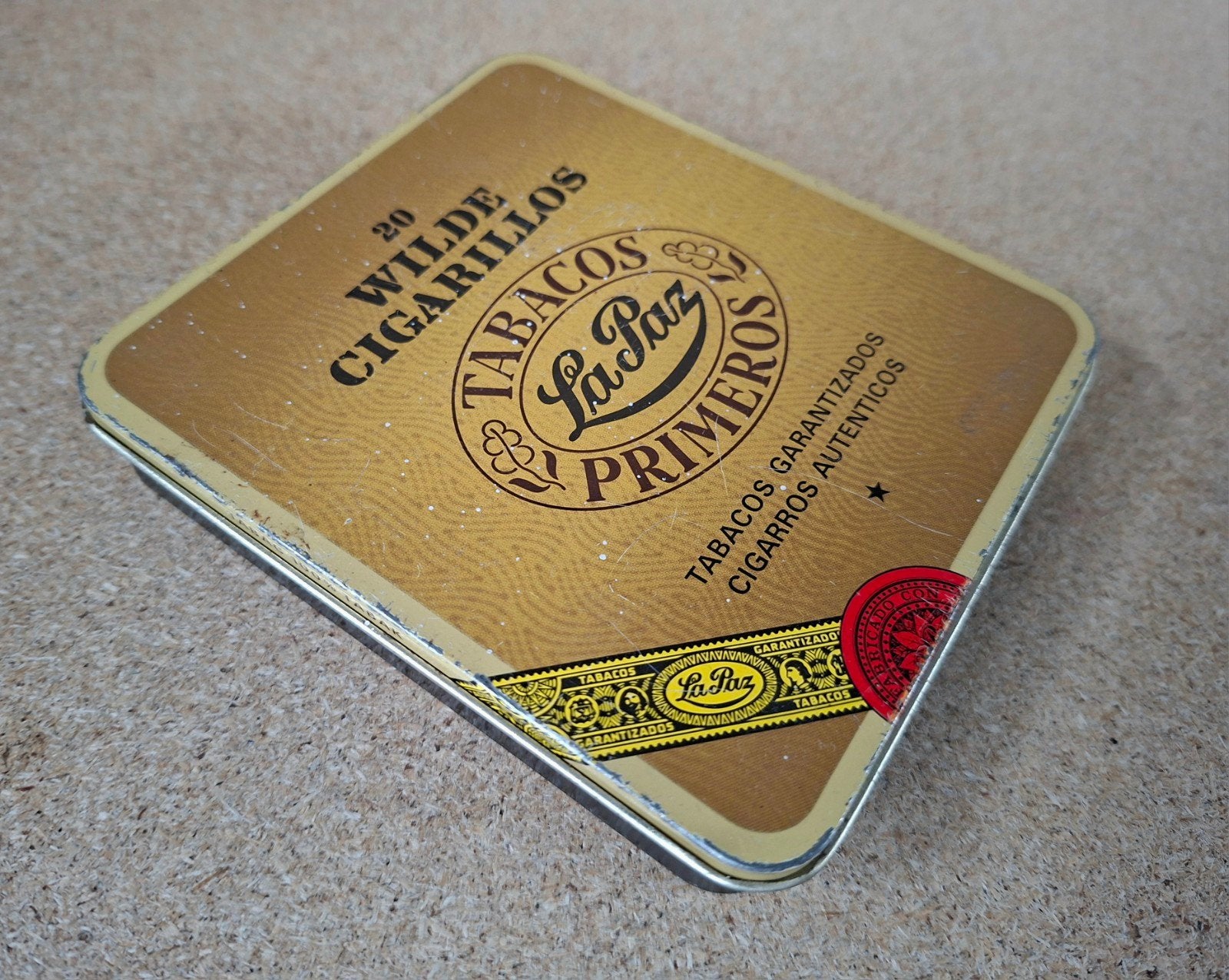 La Paz 20 Wilde Cigarillos blikken doosje (leeg)., Ophalen of Verzenden, Gebruikt, Tabaksdoos of Verpakking