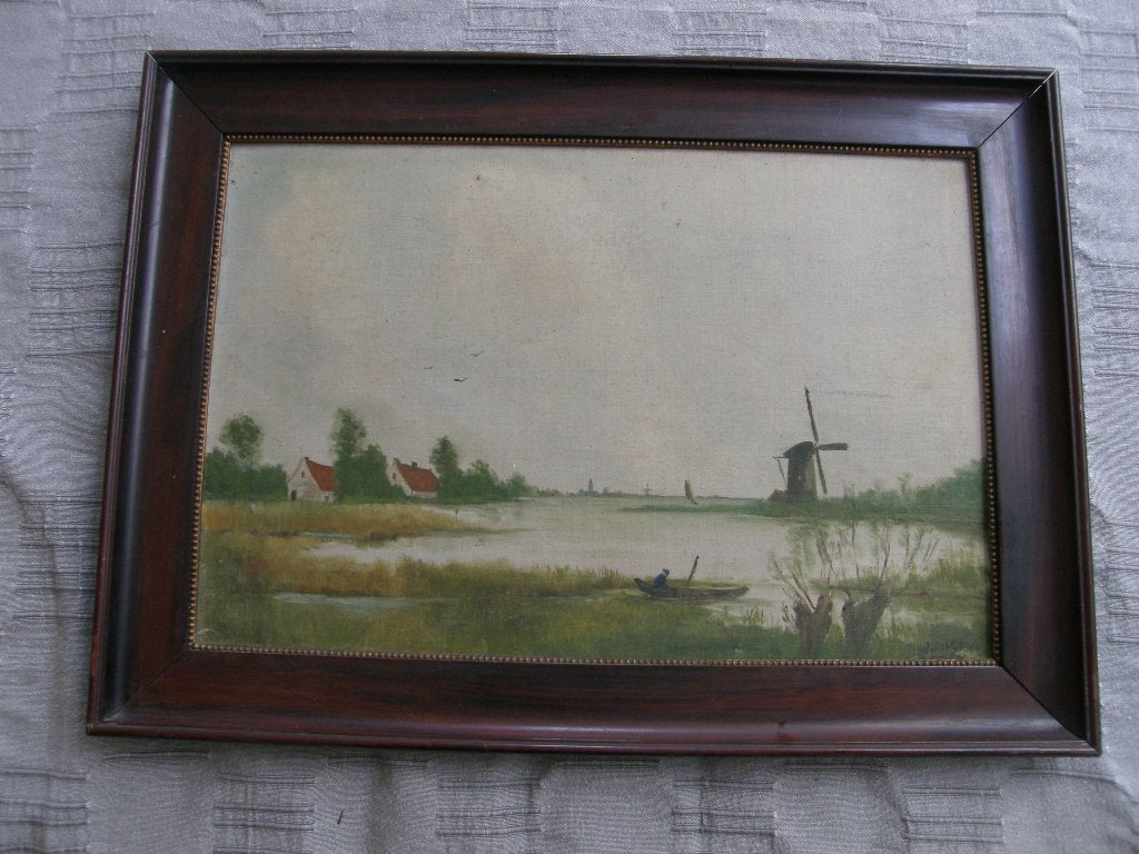 olieverf schilderij, Doek, Oud hollands, Ophalen of Verzenden, Olieverf