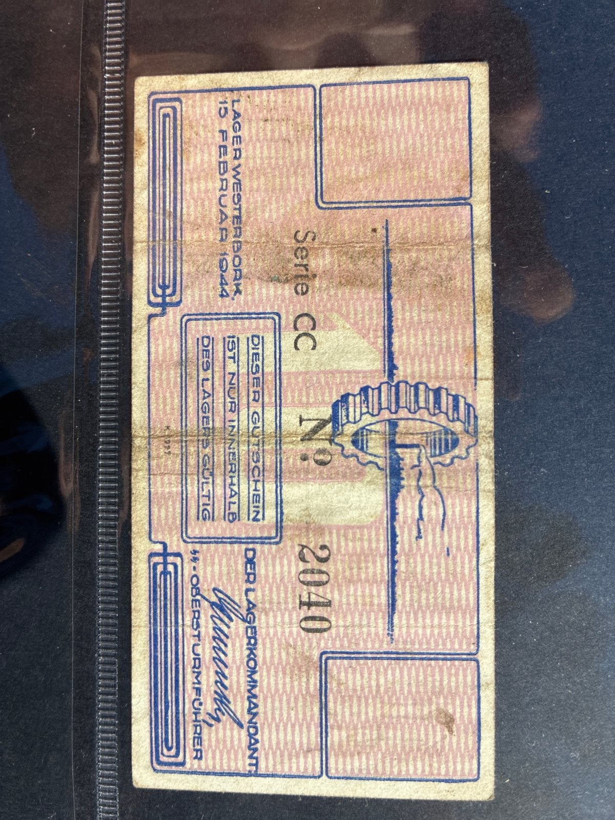 Westerbork Kampgeld - 10 Cent Gutschein (1944), Postzegels en Munten, Ophalen of Verzenden, Euro's, Los biljet