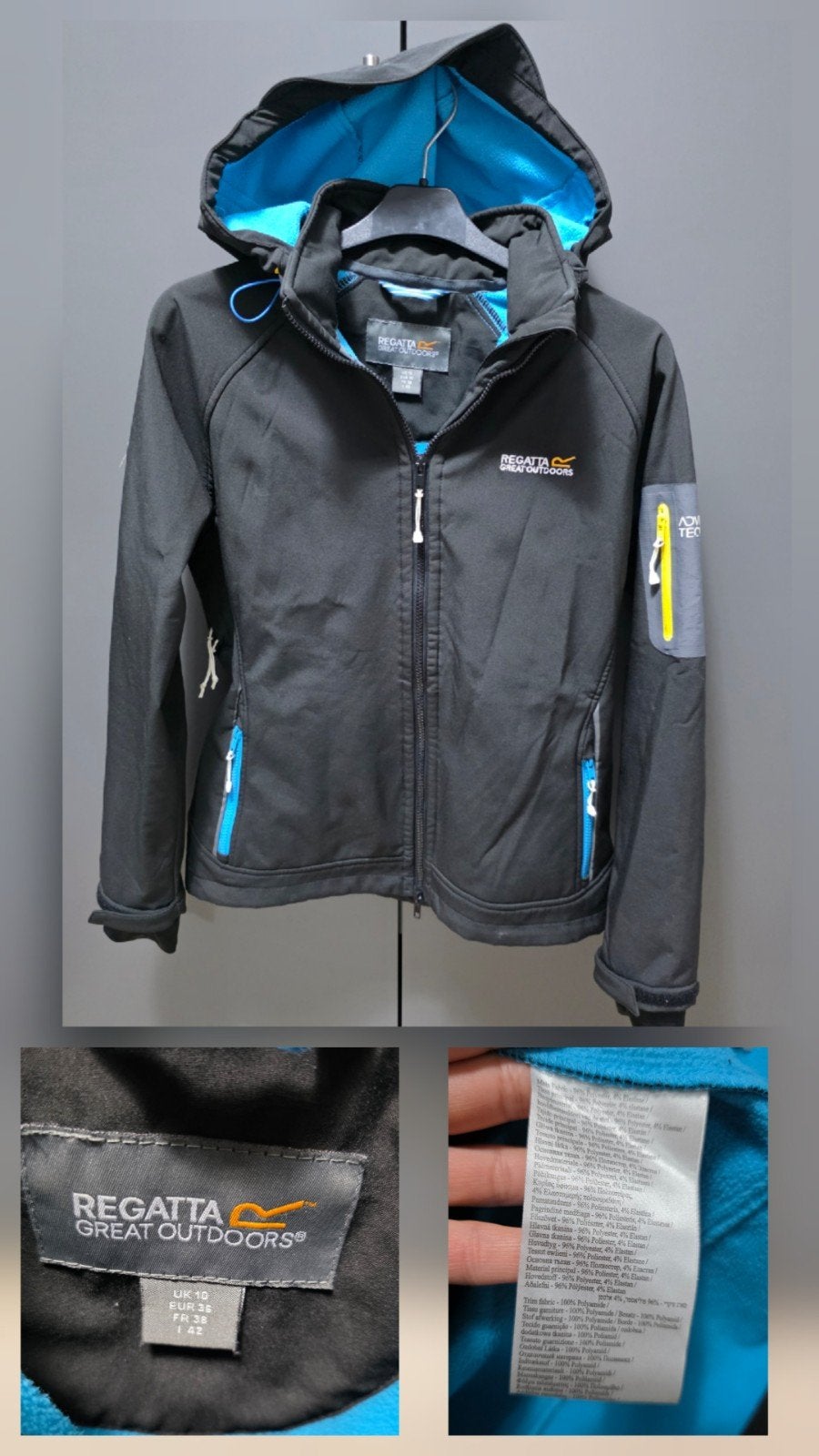 Regatta Great Outdoors Softshell Jas Zwart Dames, Maat 38/40 (M), Zwart, Regatta Great Outdoors, Ophalen of Verzenden