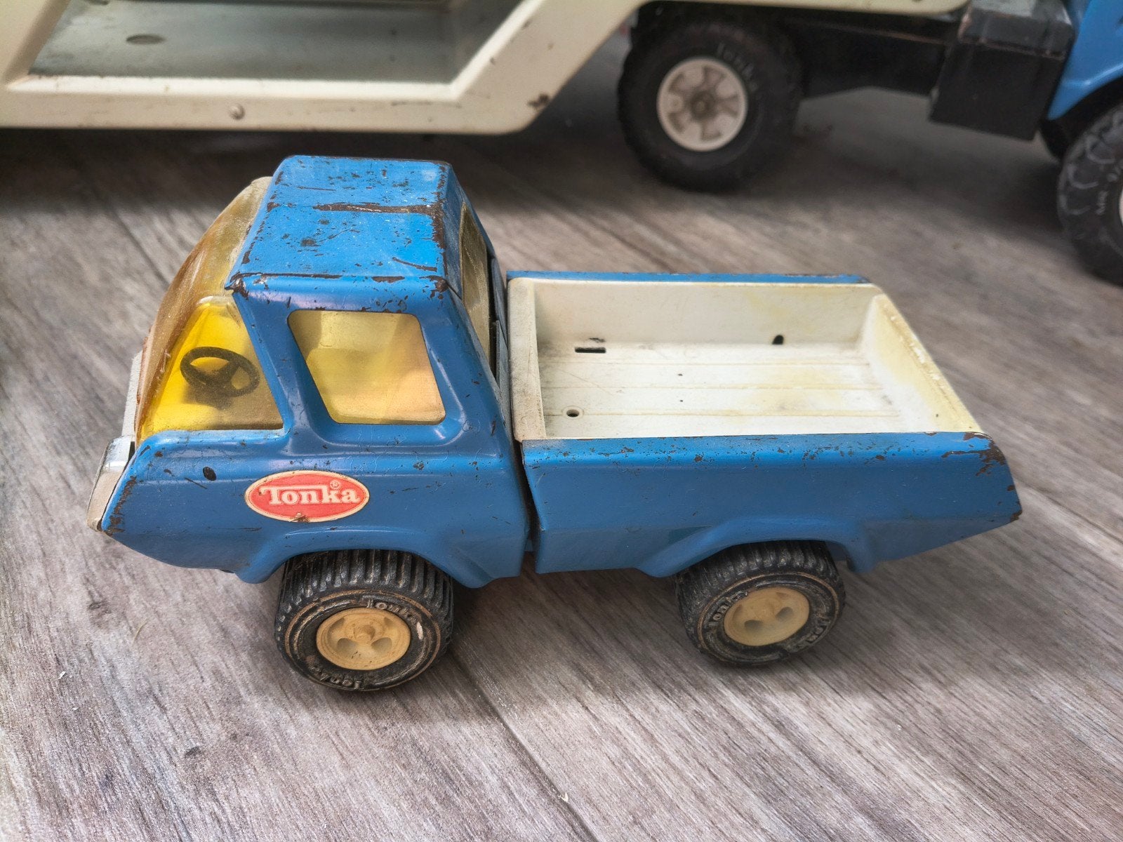 Vintage Tonka speelgoedtruck - Blauwe pick-up, Antiek en Kunst, Ophalen of Verzenden