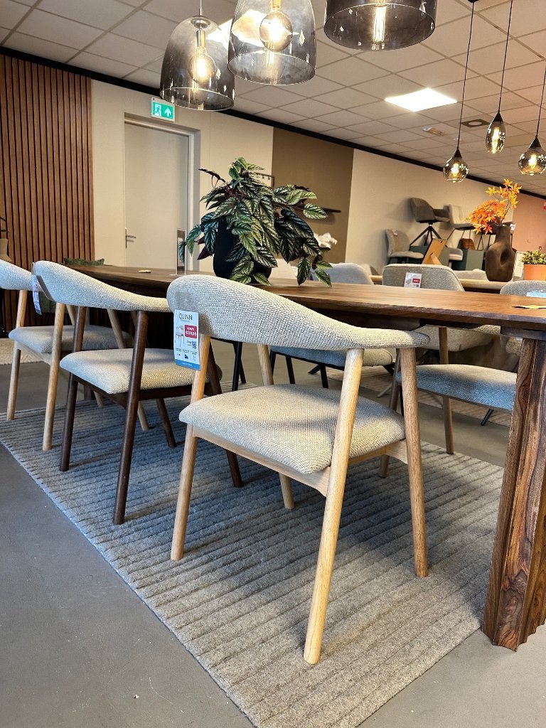 4x japandi stoel - houten stoel - eetkamerstoel hout japandi, Ophalen, Bruin, Nieuw, Vier
