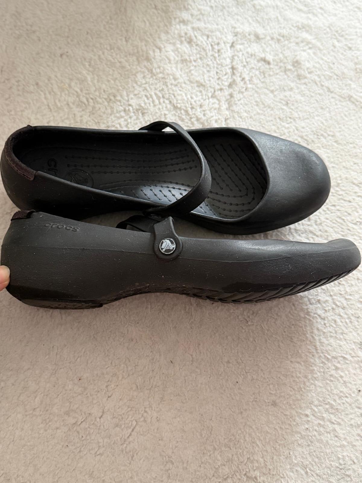 Zwarte Crocs Ballerina's - Maat W10 (EU 41-42), Ophalen of Verzenden, Gedragen, Zwart, Ballerina's