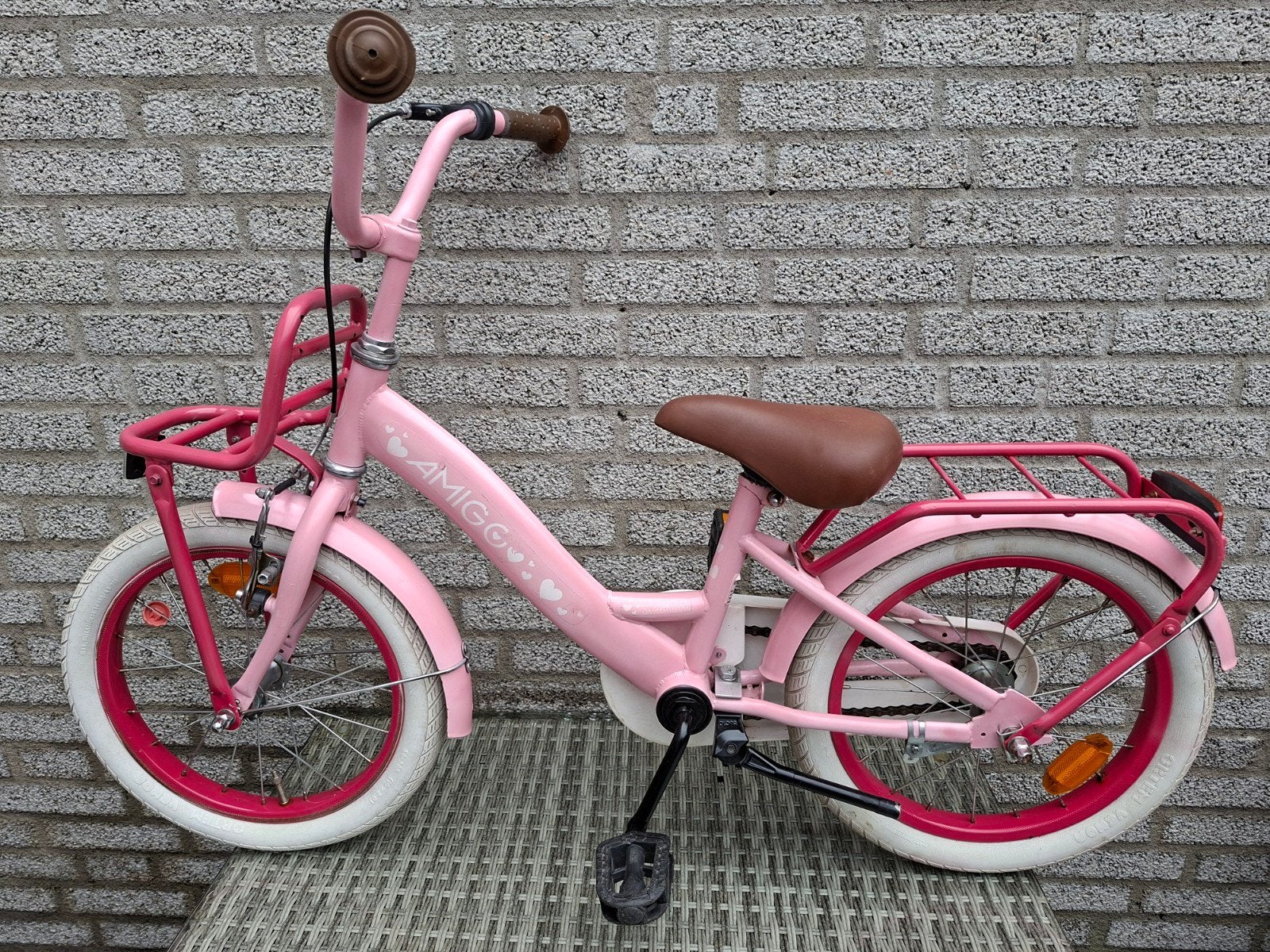 meisjes fiets 16 inch roze, Ophalen, Gebruikt, 16 tot 20 inch