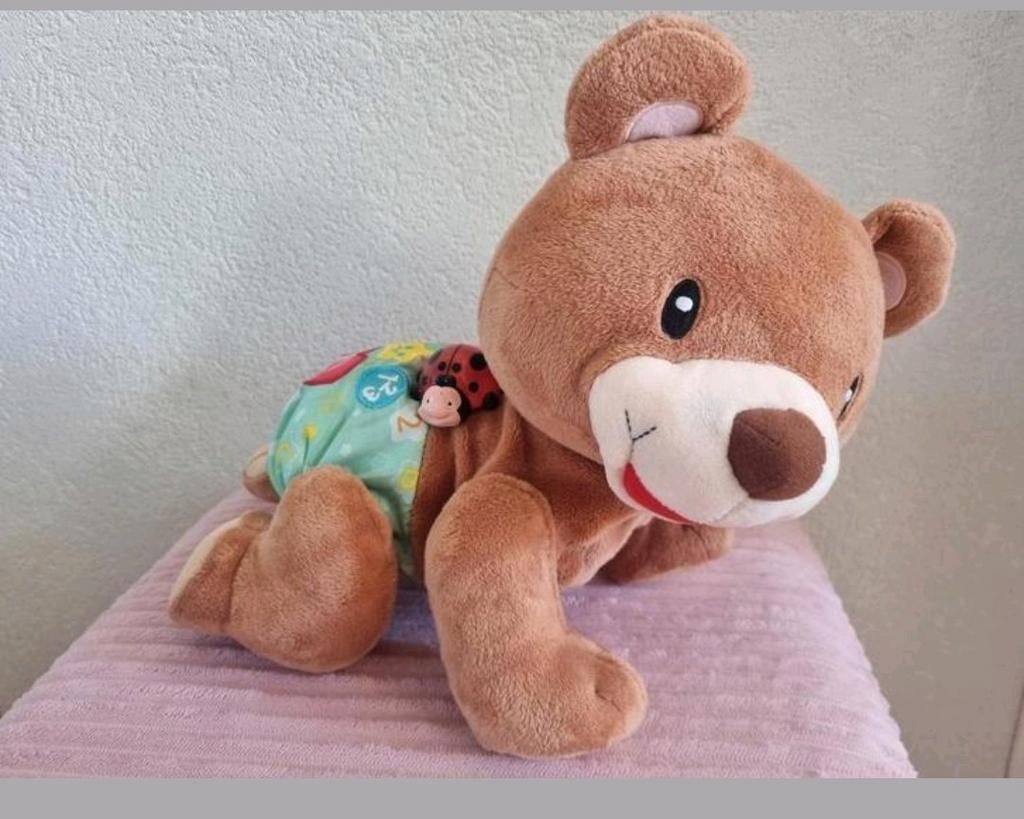 Vtech kruipbeer beer knuffelbeer met licht en geluid. Zgan, Ophalen, Zo goed als nieuw, 6 maanden tot 2 jaar