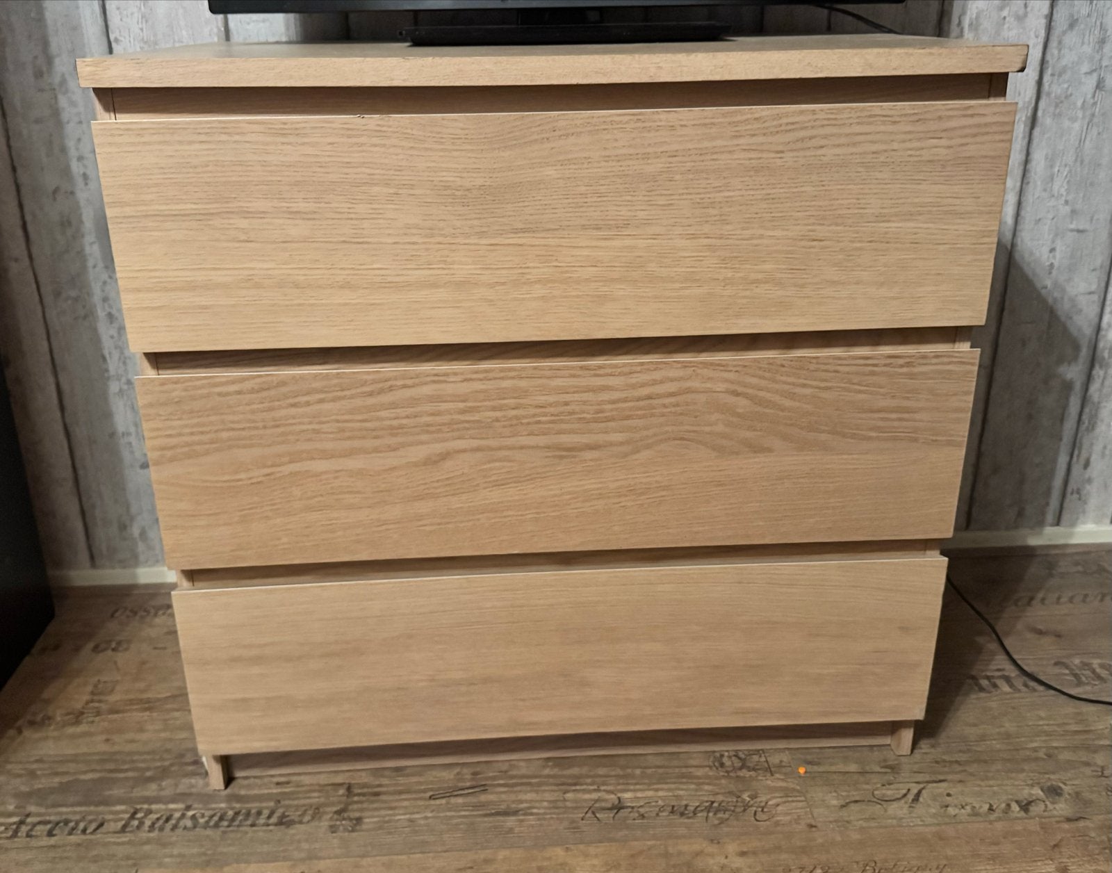 3 laden kastje, beige hout, Huis en Inrichting, Kasten | Ladekasten, Ophalen, Overige materialen, Gebruikt, 50 tot 100 cm