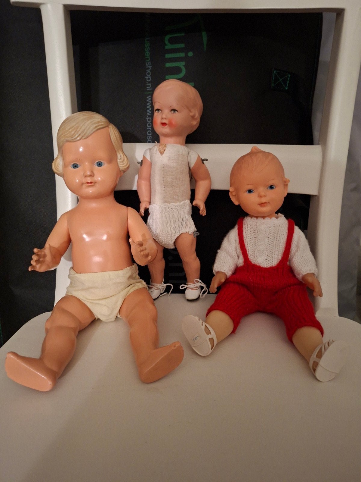 Drie oude popjes w.o. Celba en Goebels., Verzamelen, Ophalen of Verzenden, Gebruikt, Pop
