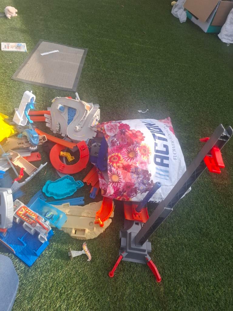 Grote set Hot Wheels racebaan onderdelen, Ophalen of Verzenden